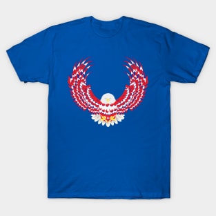 Blue red and white bald eagle T-Shirt